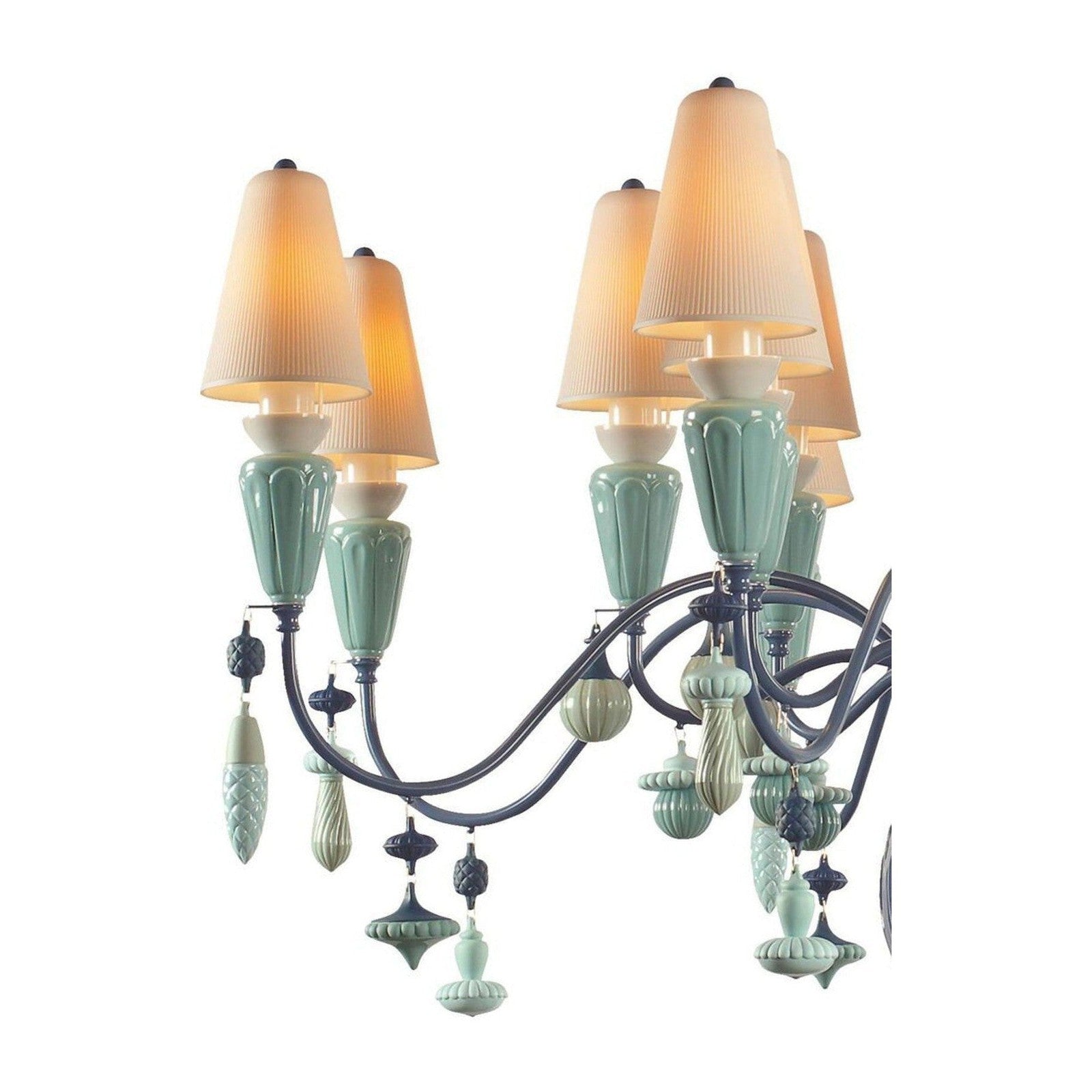 Lladro Ivy and Seed 16 Lights Chandelier Flat Model US