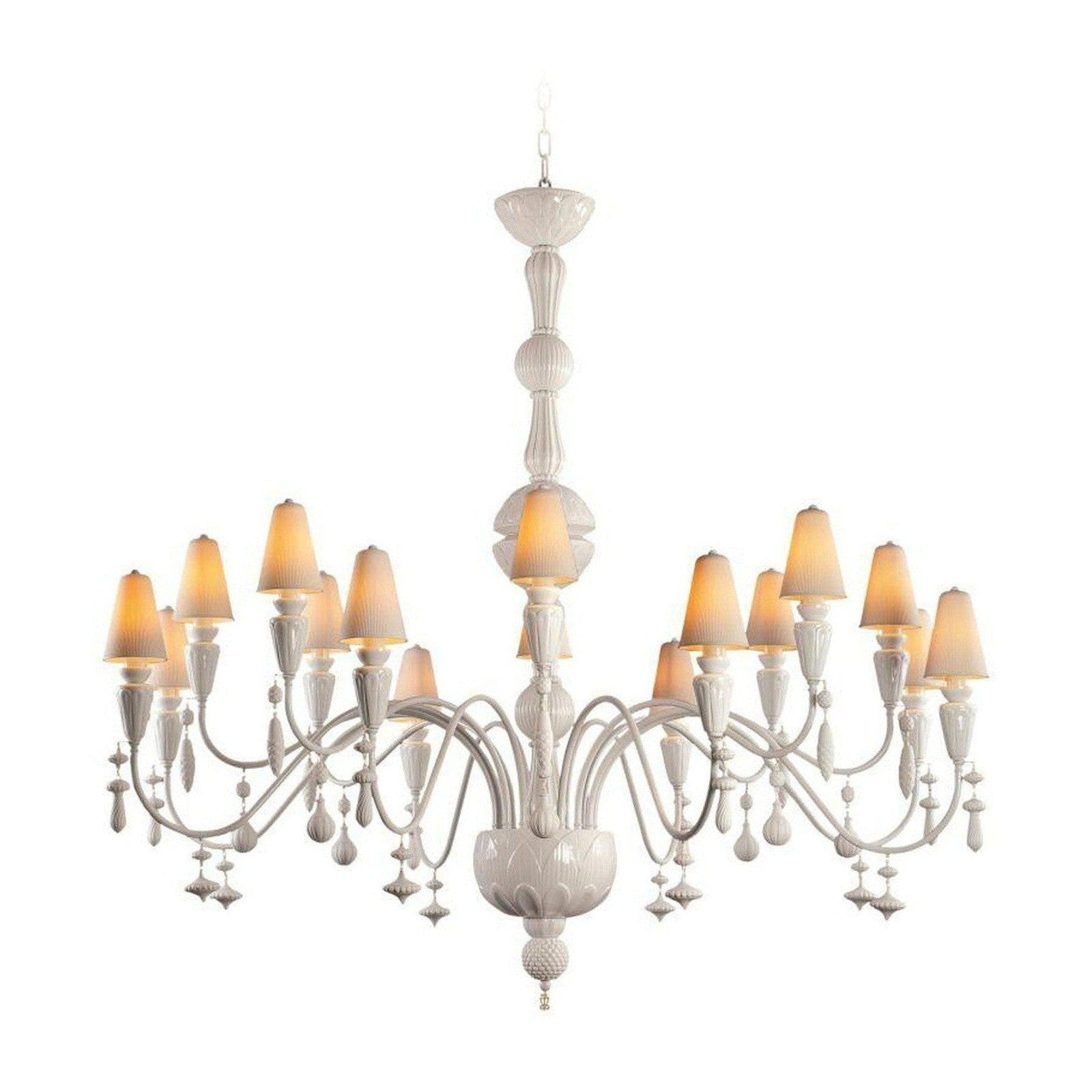 Lladro Ivy and Seed 16 Lights Chandelier Flat Model US