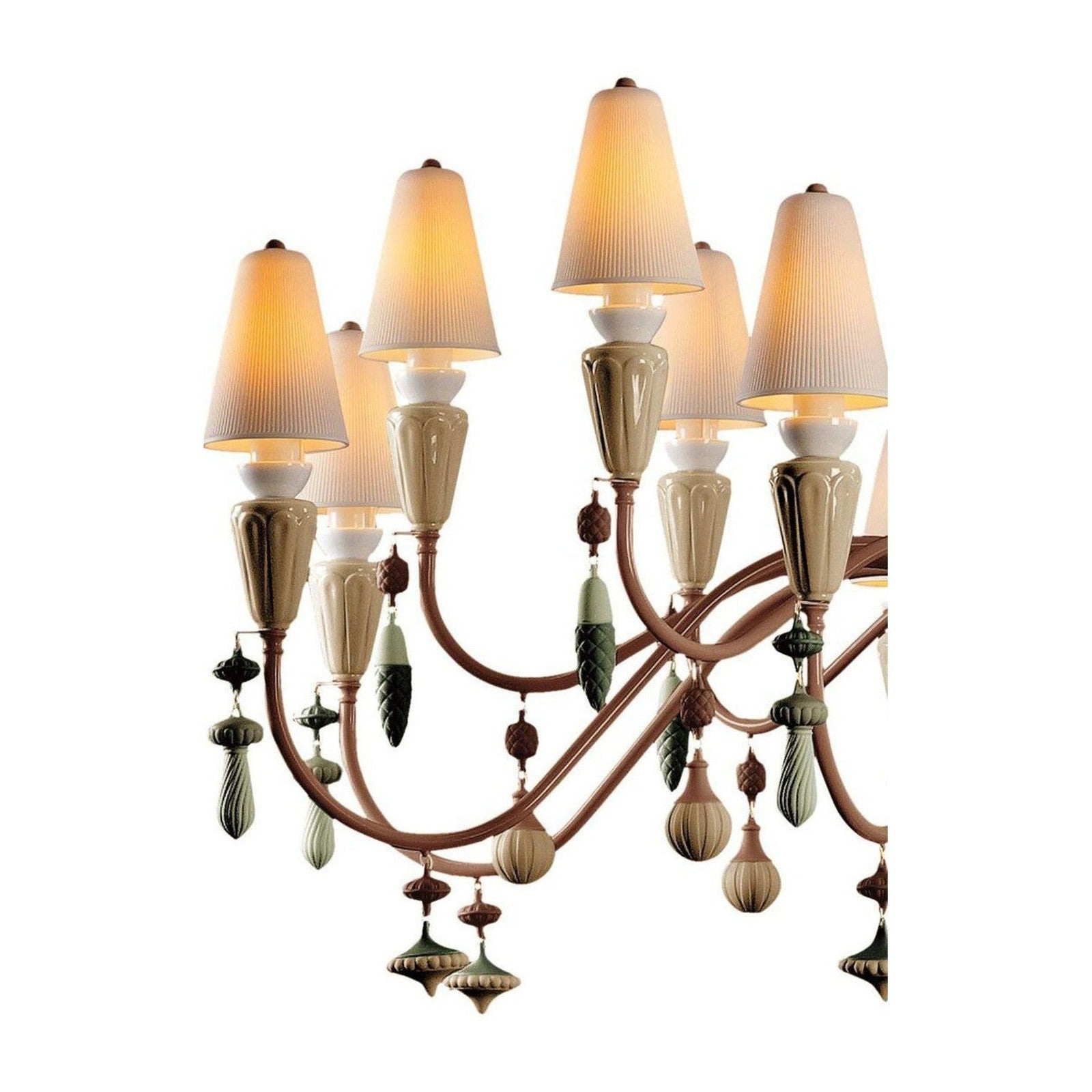 Lladro Ivy and Seed 16 Lights Chandelier Flat Model US