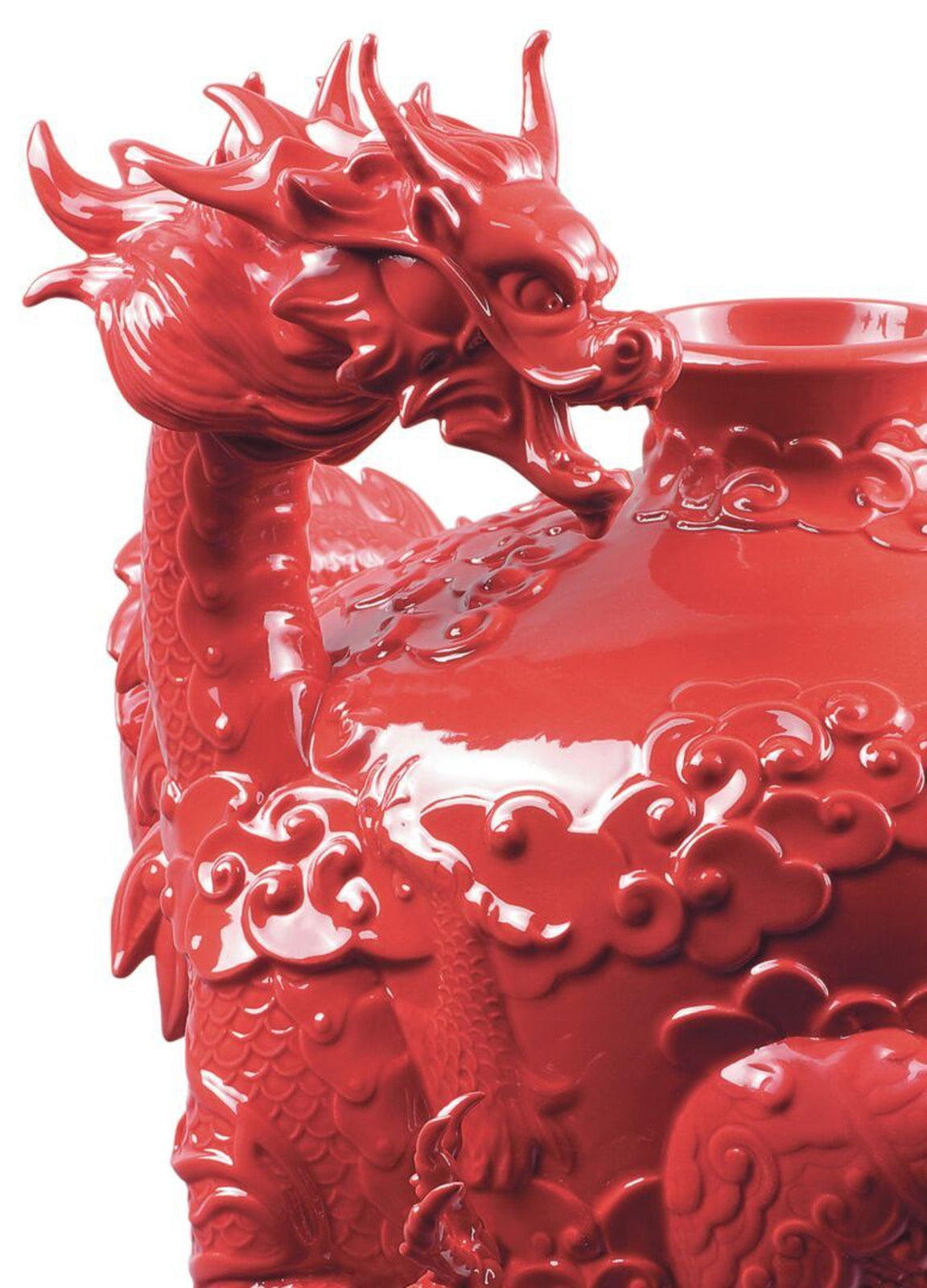 Lladro Dragon and Phoenix Vase