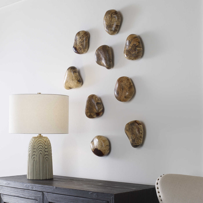Uttermost Pebbles Wood Wall Decor - Set of 9