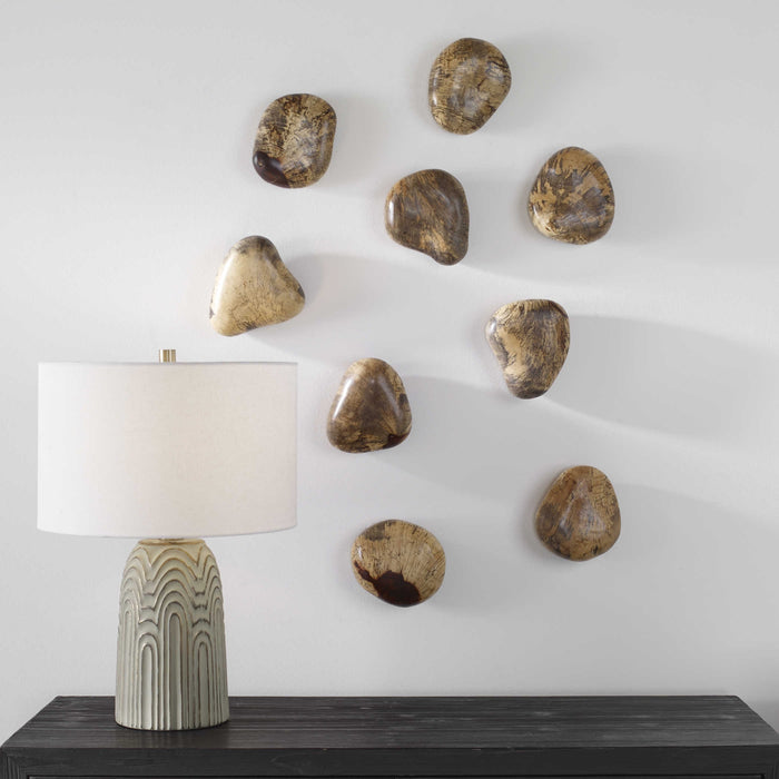 Uttermost Pebbles Wood Wall Decor - Set of 9