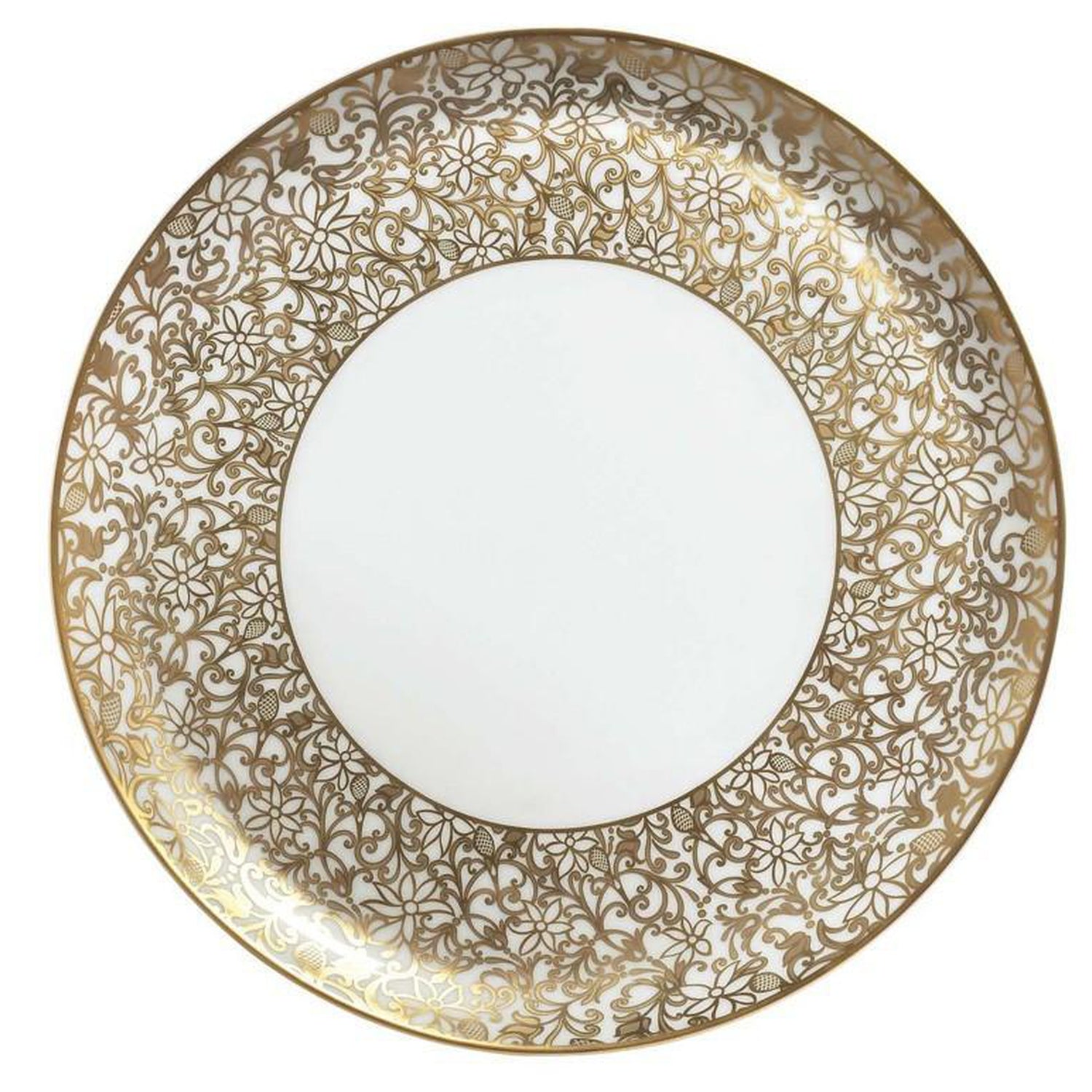 Raynaud Salamanque Or/Gold White Flat Cake Plate