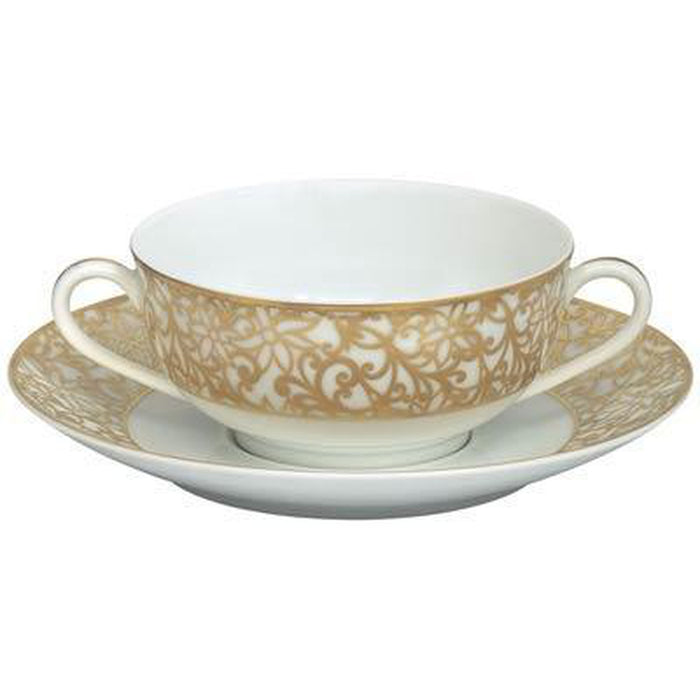 Raynaud Salamanque Or/Gold White Cream Soup Saucer