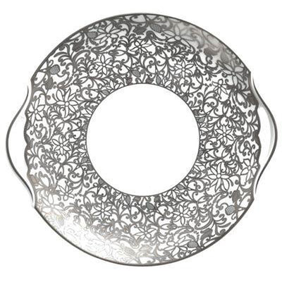 Raynaud Salamanque Platinum White Cake Dish With Hands