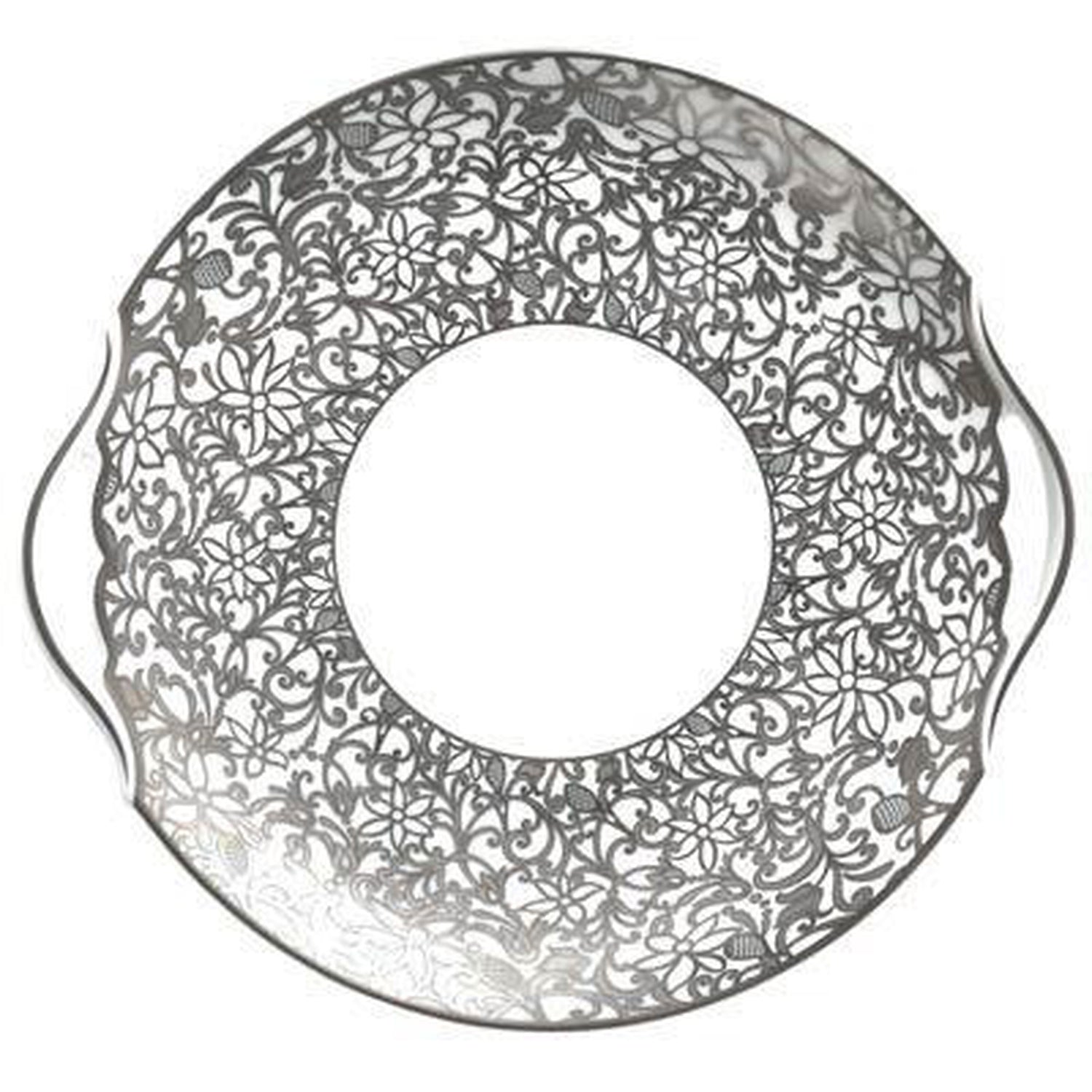 Raynaud Salamanque Platinum White Cake Dish With Hands