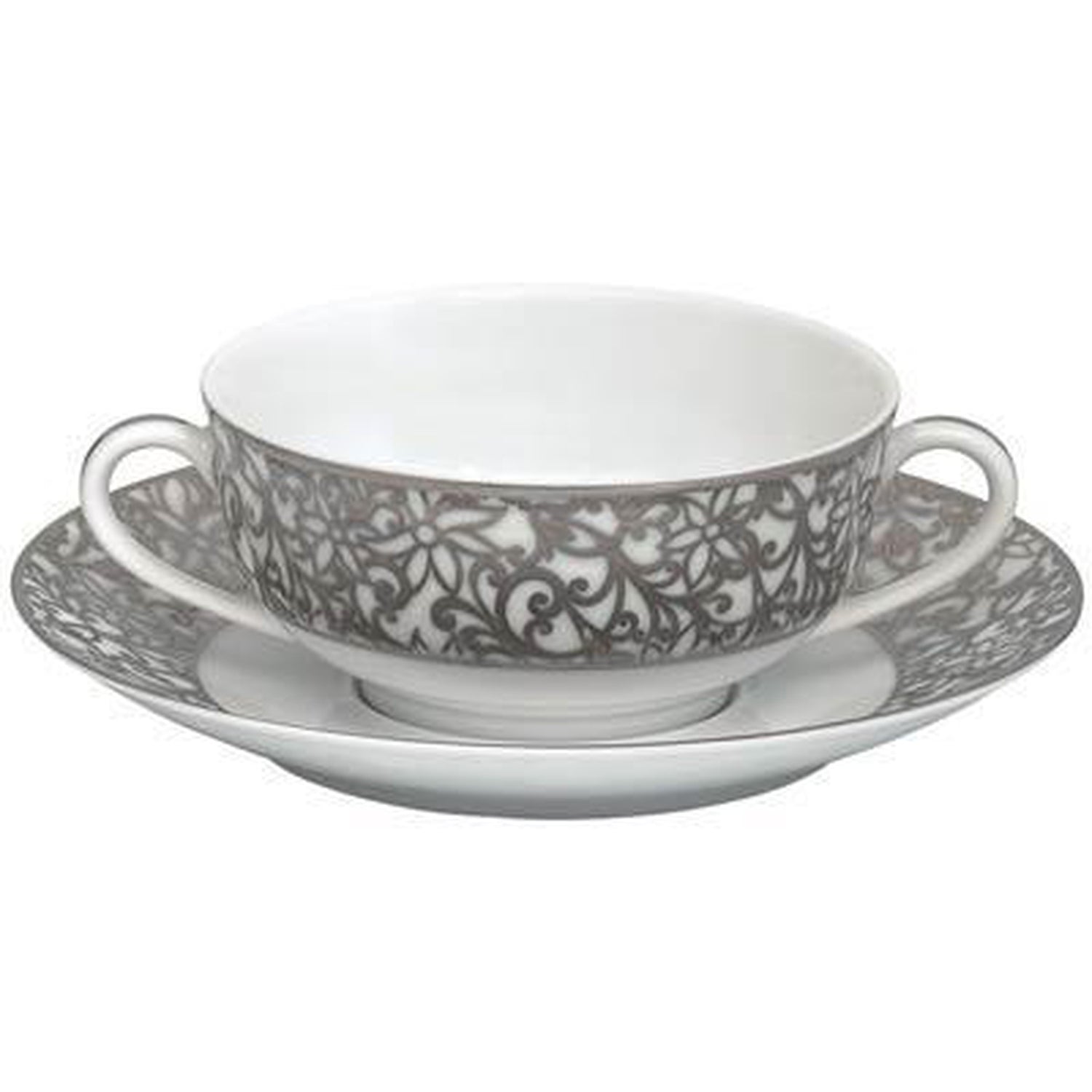 Raynaud Salamanque Platinum White Cream Soup Saucer
