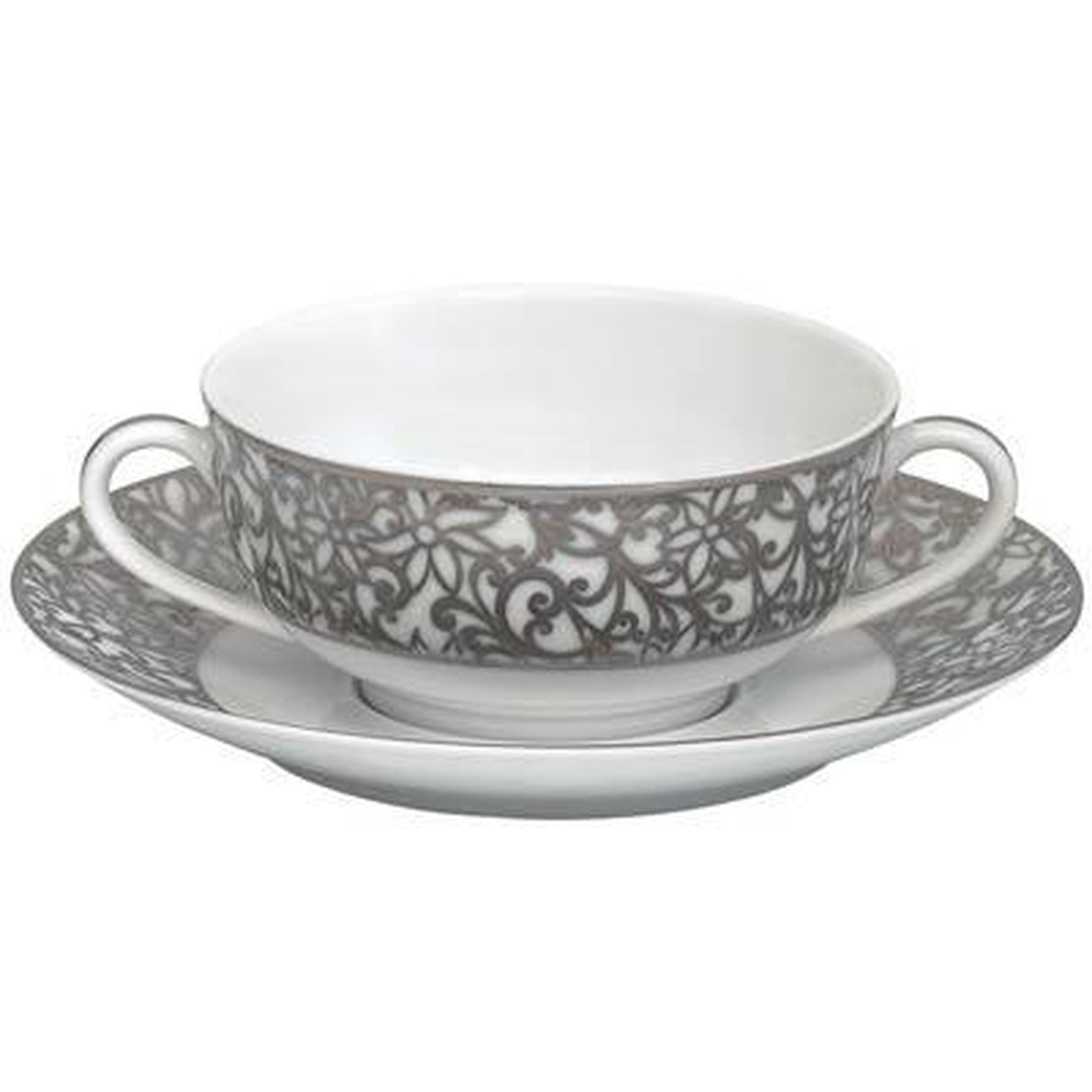 Raynaud Salamanque Platinum White Cream Soup Saucer