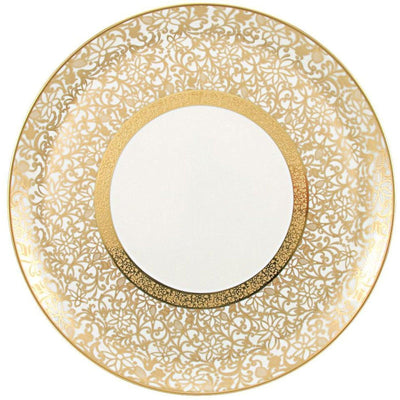 Raynaud Tolede Or/Gold White Flat Cake Plate