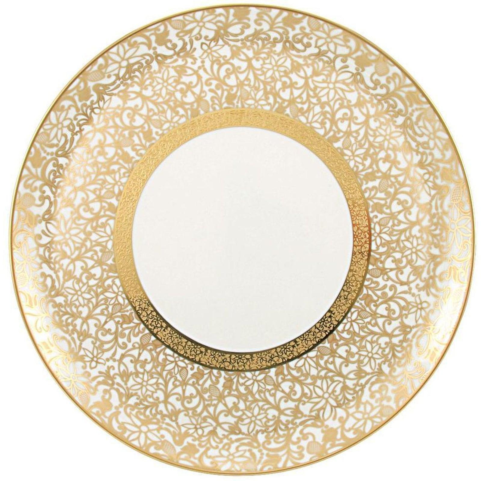 Raynaud Tolede Or/Gold White Flat Cake Plate