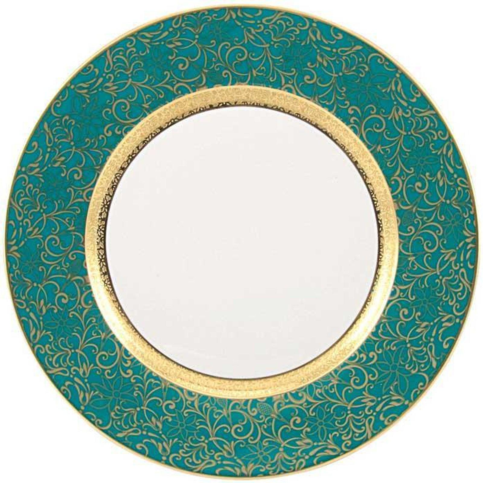Raynaud Tolede Or/Gold Turquoise Salad Cake Plate
