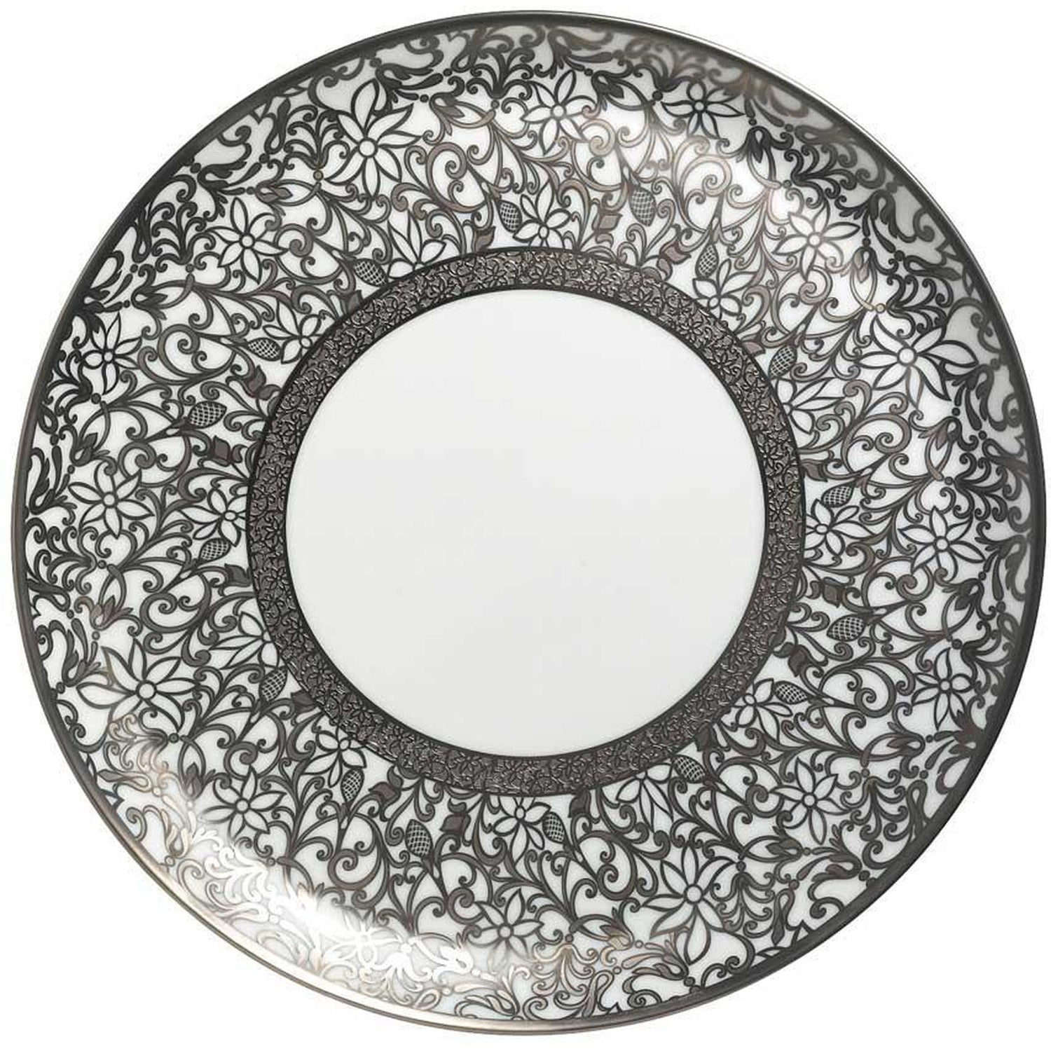 Raynaud Tolede Platinum White Flat Cake Plate