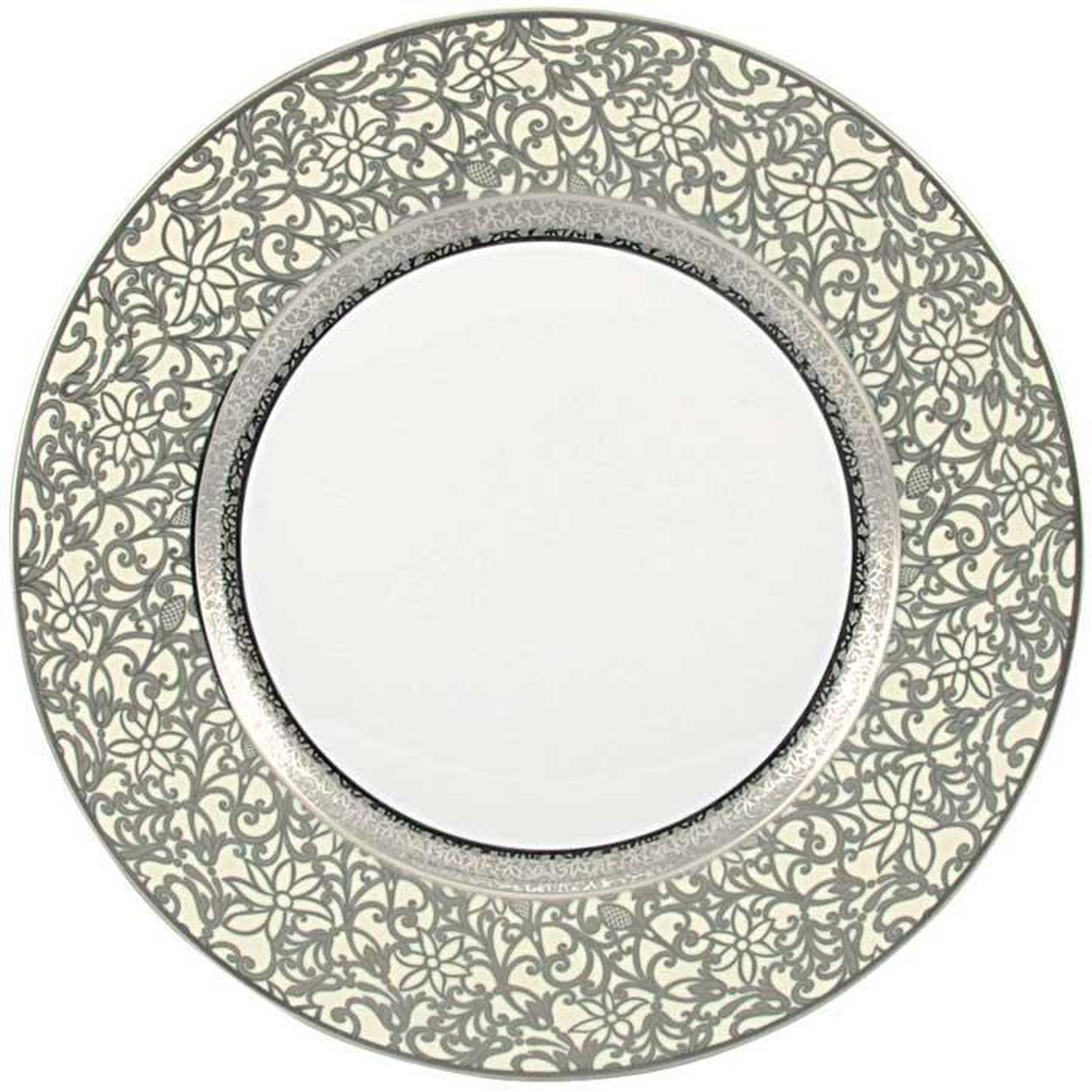 Raynaud Tolede Platinum Ivory Salad Cake Plate