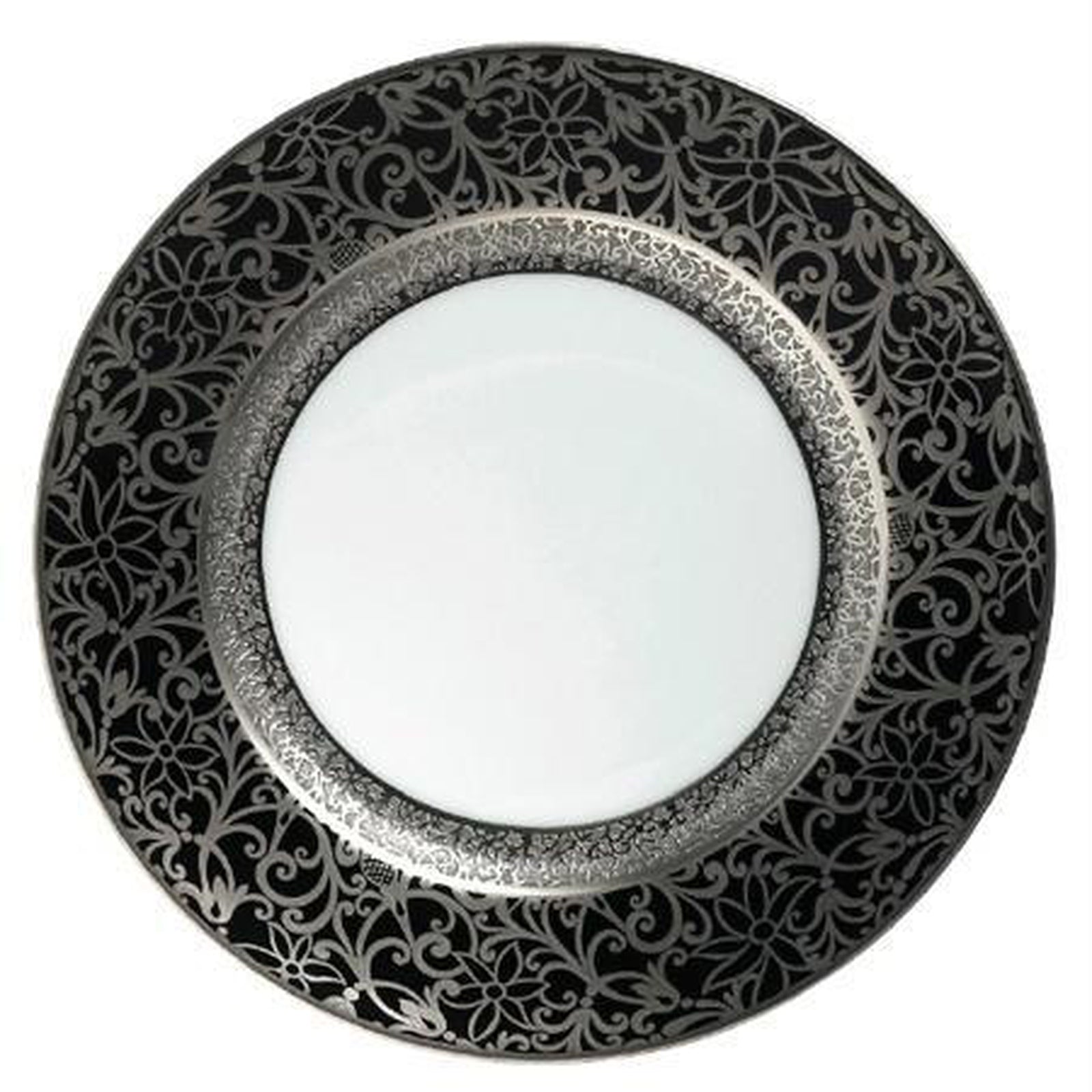 Raynaud Tolede Platinum Black Salad Cake Plate