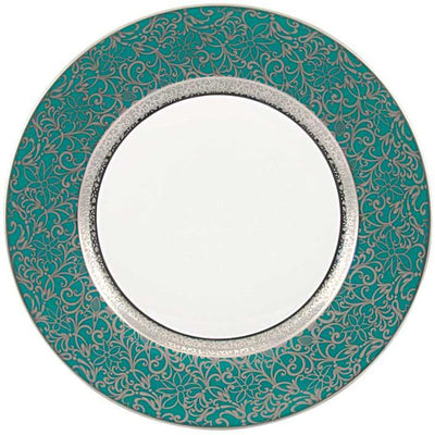 Raynaud Tolede Platinum Turquoise Salad Cake Plate