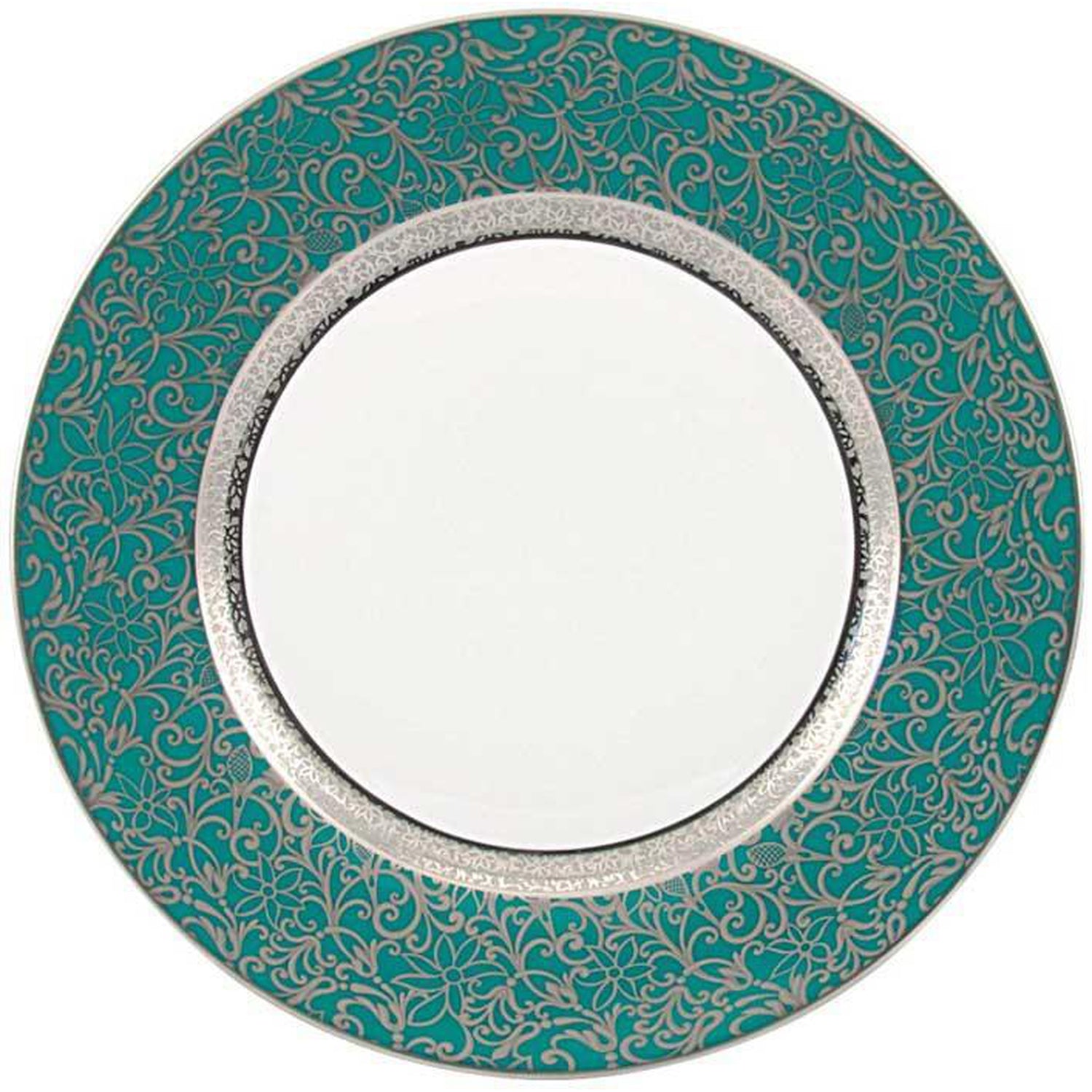 Raynaud Tolede Platinum Turquoise American Dinner Plate