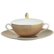 Raynaud Tresor Beige Motif N°1 Cover For Cream Soup Cup Beige Or Orange