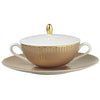 Raynaud Tresor Beige Motif N°1 Cover For Cream Soup Cup Beige Or Orange