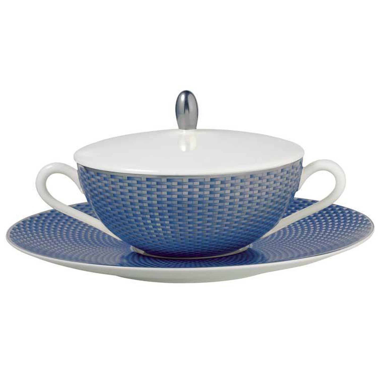 Raynaud Tresor Bleu Motif N°1 Cover For Cream Soup Cup Blue