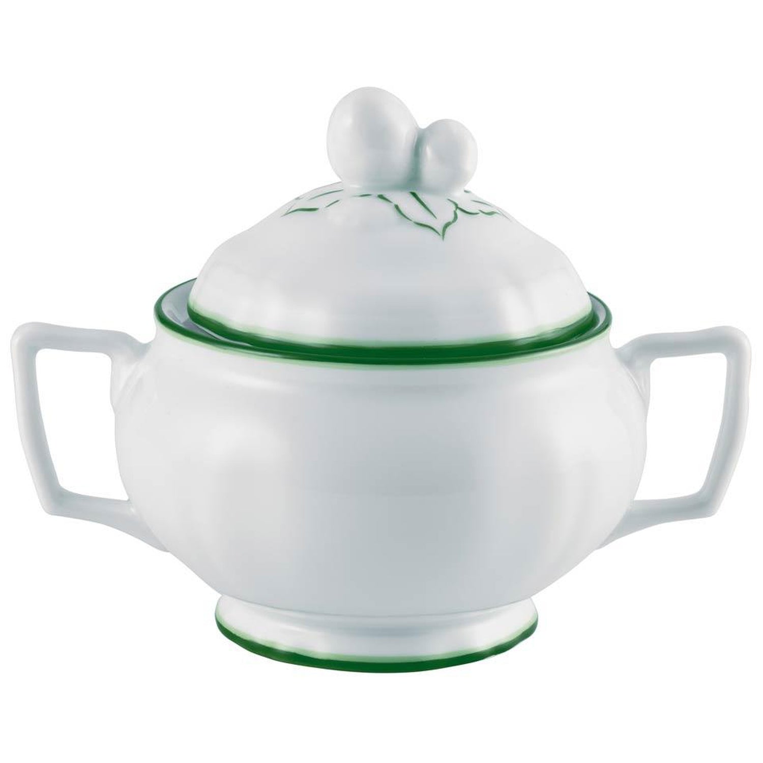 Raynaud Touraine Double Filet Vert Sugar Bowl