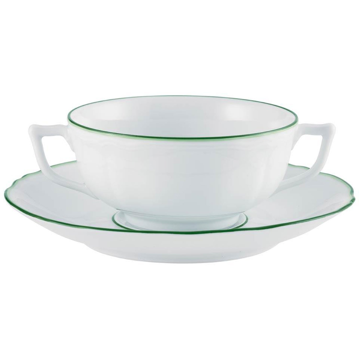 Raynaud Touraine Double Filet Vert Cream Soup Cup Without Foot