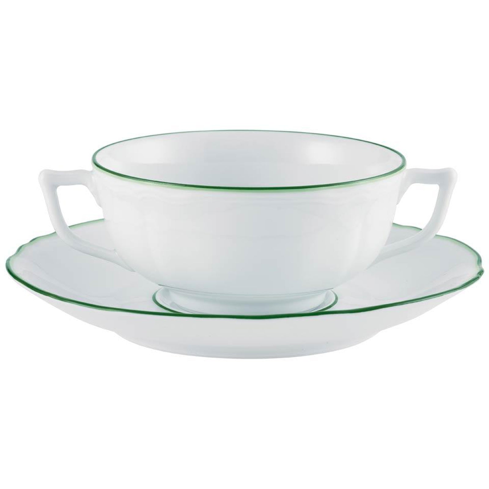 Raynaud Touraine Double Filet Vert Cream Soup Cup Without Foot
