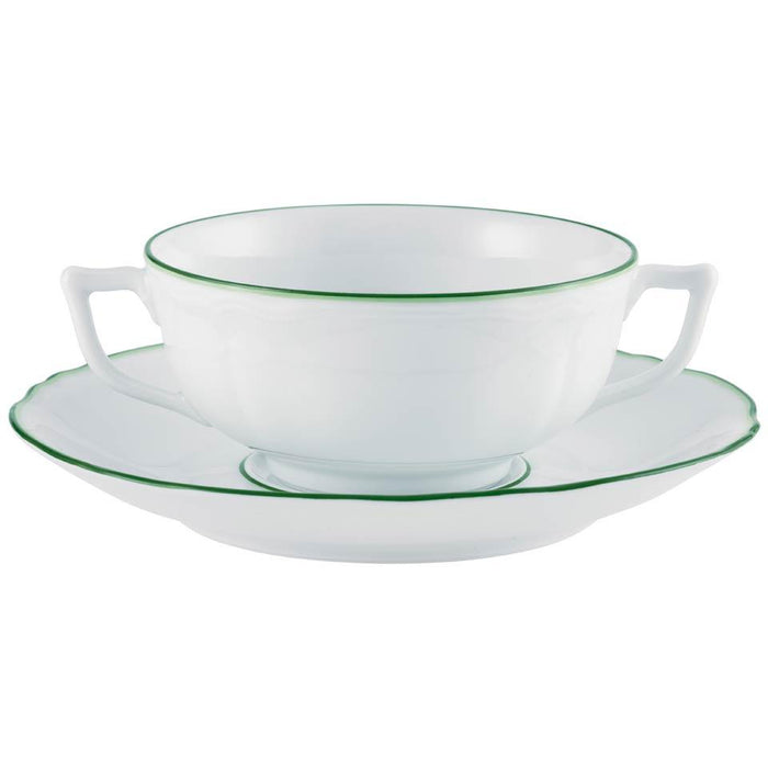 Raynaud Touraine Double Filet Vert Cream Soup Cup Without Foot