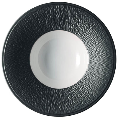 Raynaud Mineral Irise Black Rim Soup 8.9"