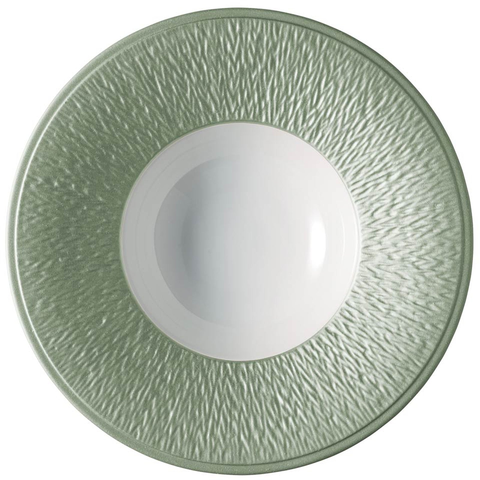 Raynaud Mineral Irise Celadon Rim Soup 8.9