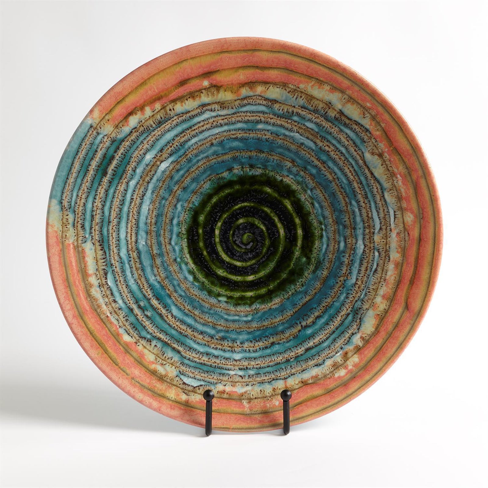 Global Views Watercolor Ringed Charger