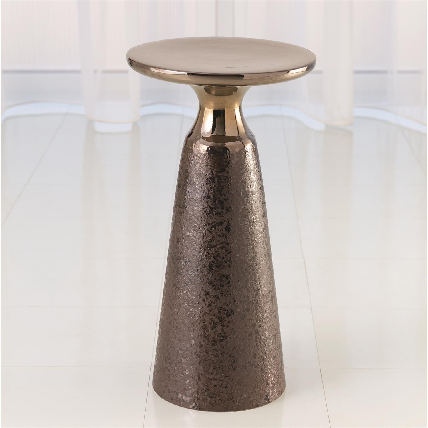 Global Views Meteor Taper Table Bronze