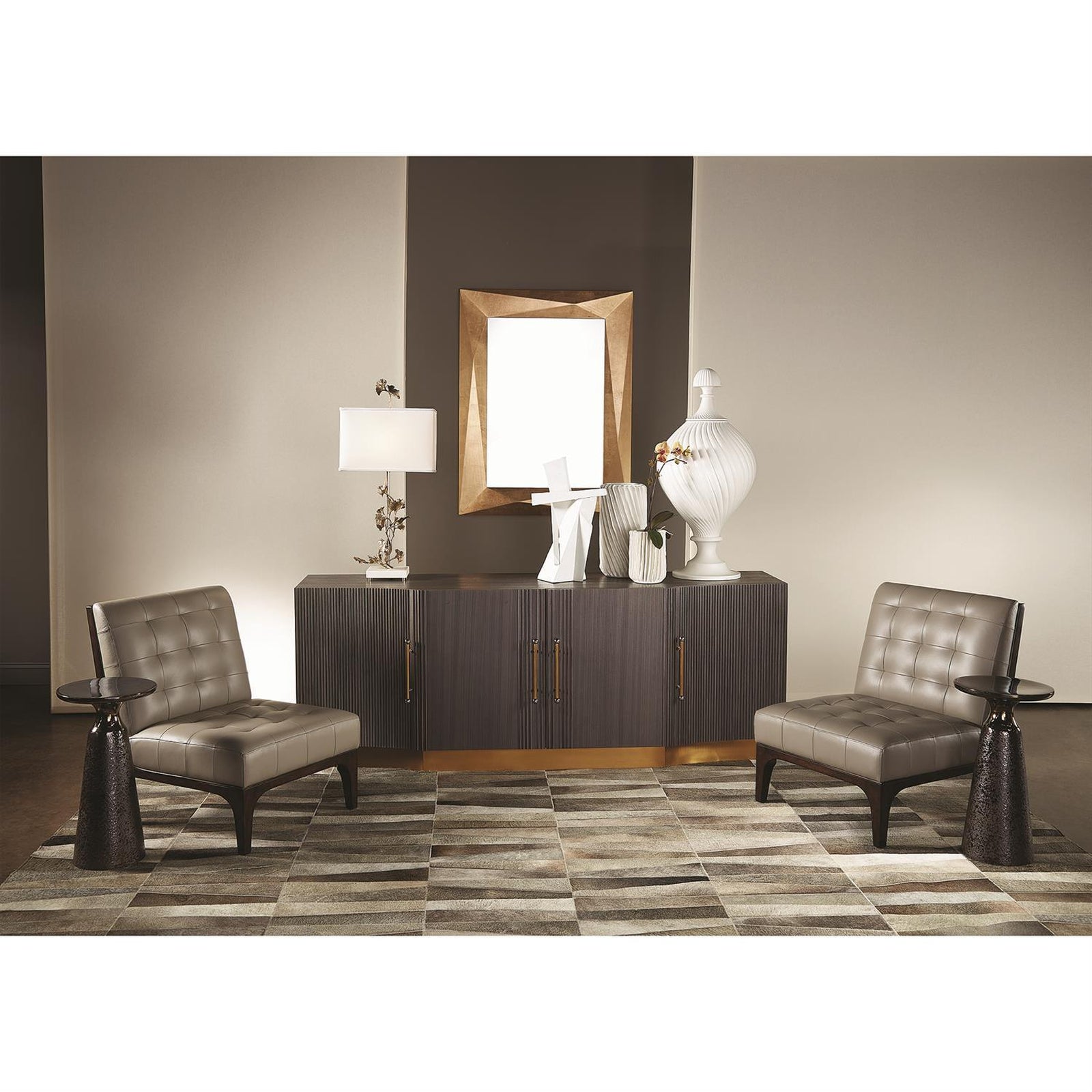 Global Views Meteor Taper Table Bronze