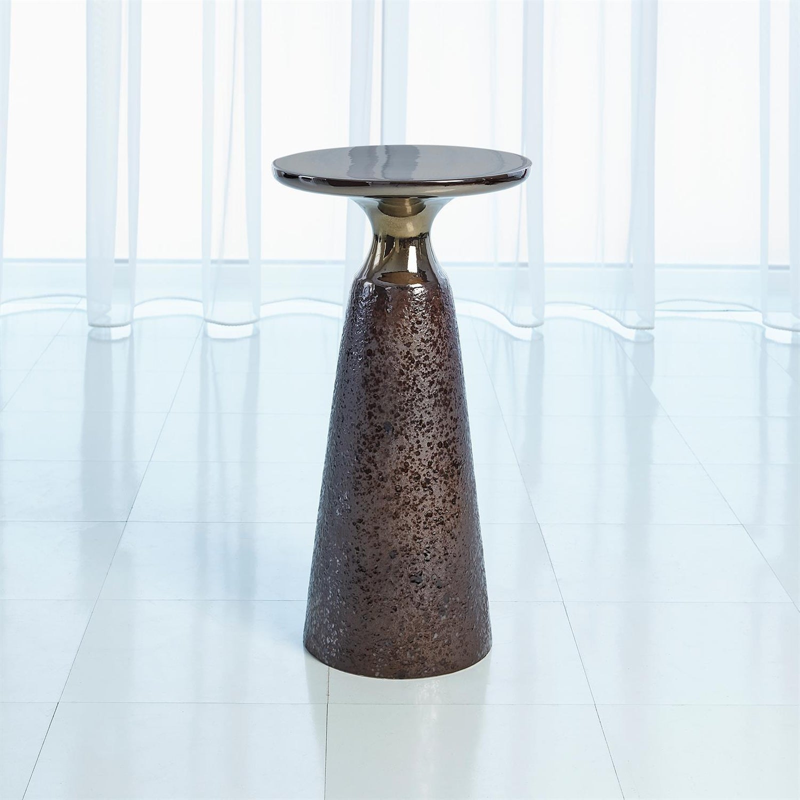 Global Views Meteor Taper Table Bronze