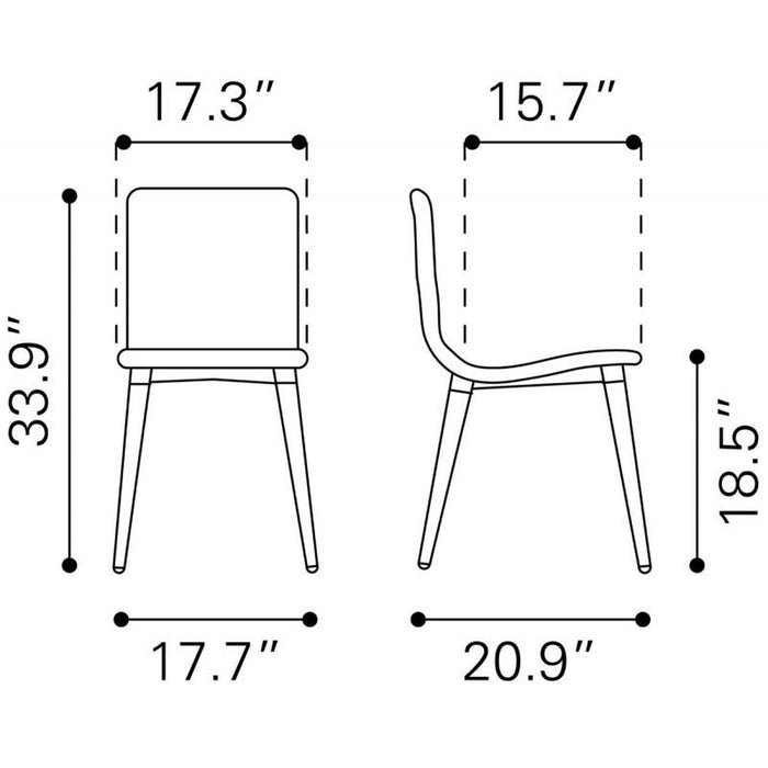 Zuo Jericho Dining Chair - Set of 2