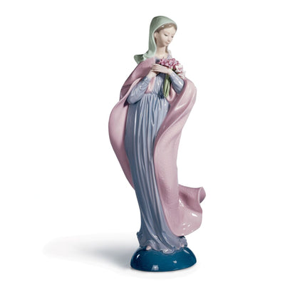 Lladro Our Lady with Flowers Figurine