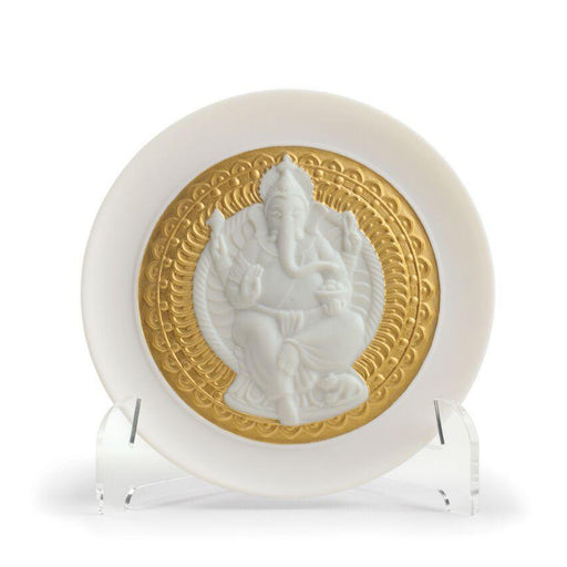 Lladro Lord Ganesha Decorative Plate Golden Lustre