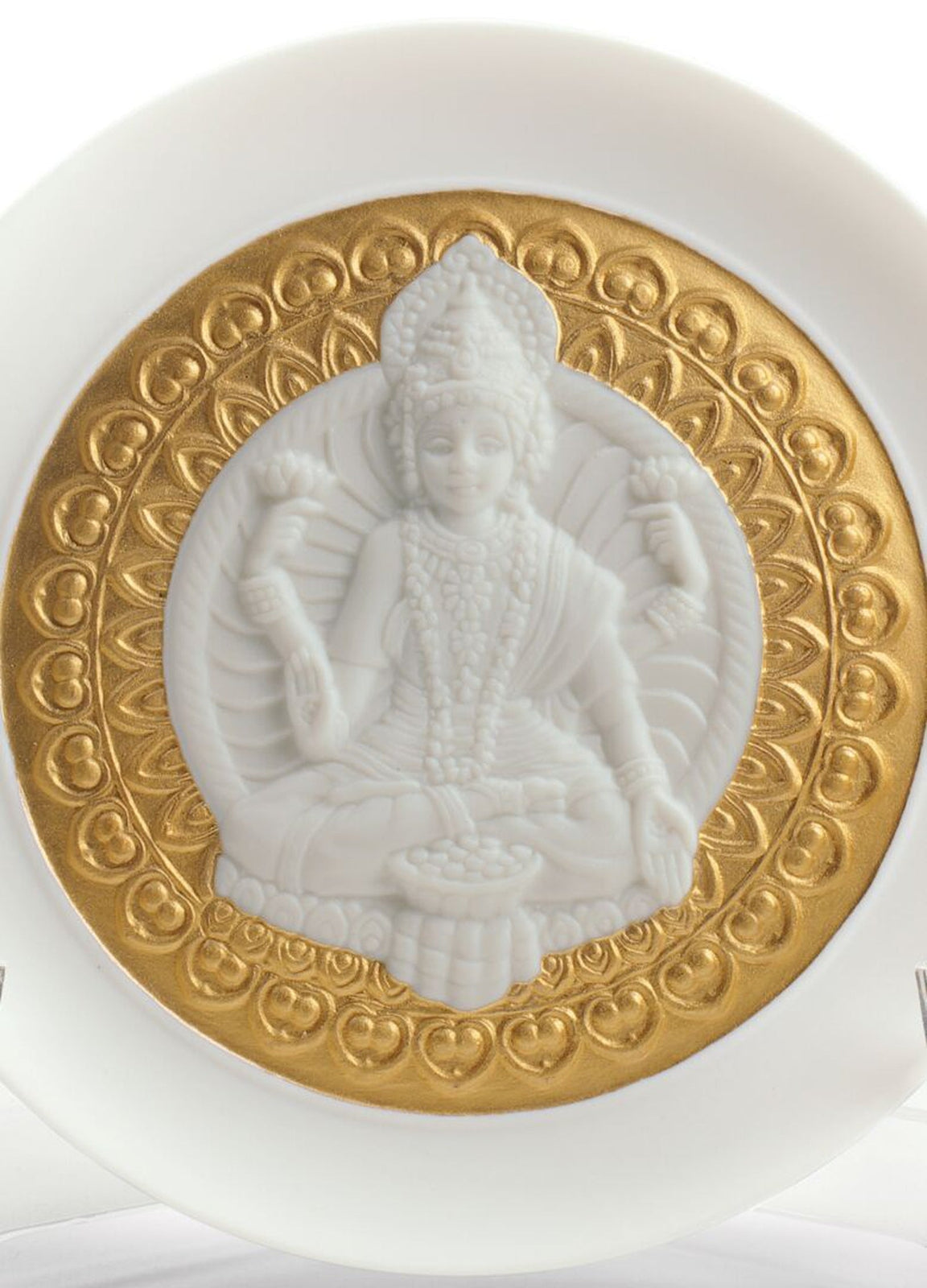 Lladro Goddess Lakshmi Decorative Plate Golden Lustre