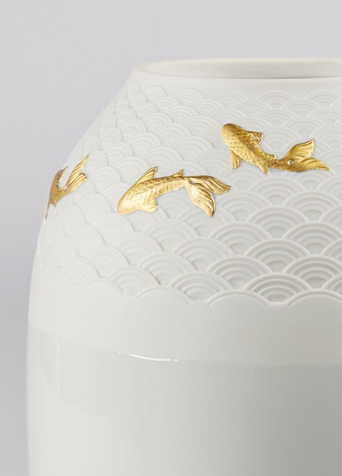 Lladro Koi Vase Golden Luster