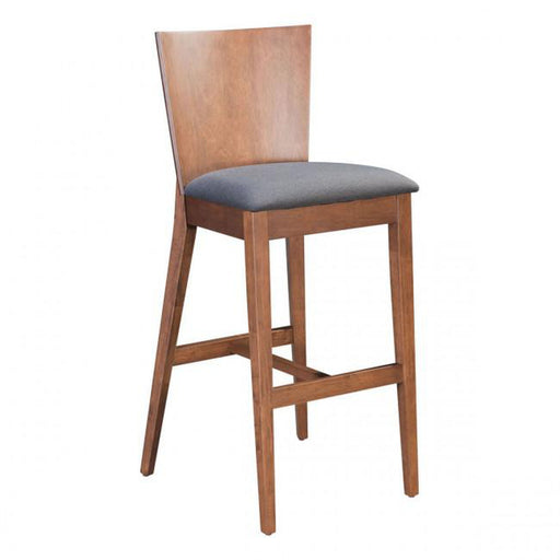 Zuo Ambrose Bar Chair Walnut & Dark Gray - Set of 2