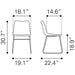Zuo Smart Dining Chair Charcoal - Set of 2