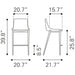 Zuo Magnus Counter Chair - Set of 2
