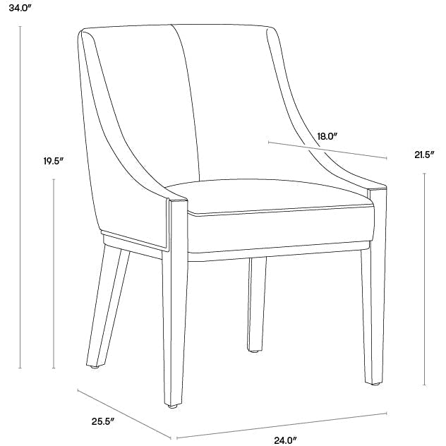 Sunpan Aurora Dining Chair - Polo Club Stone / Overcast Grey