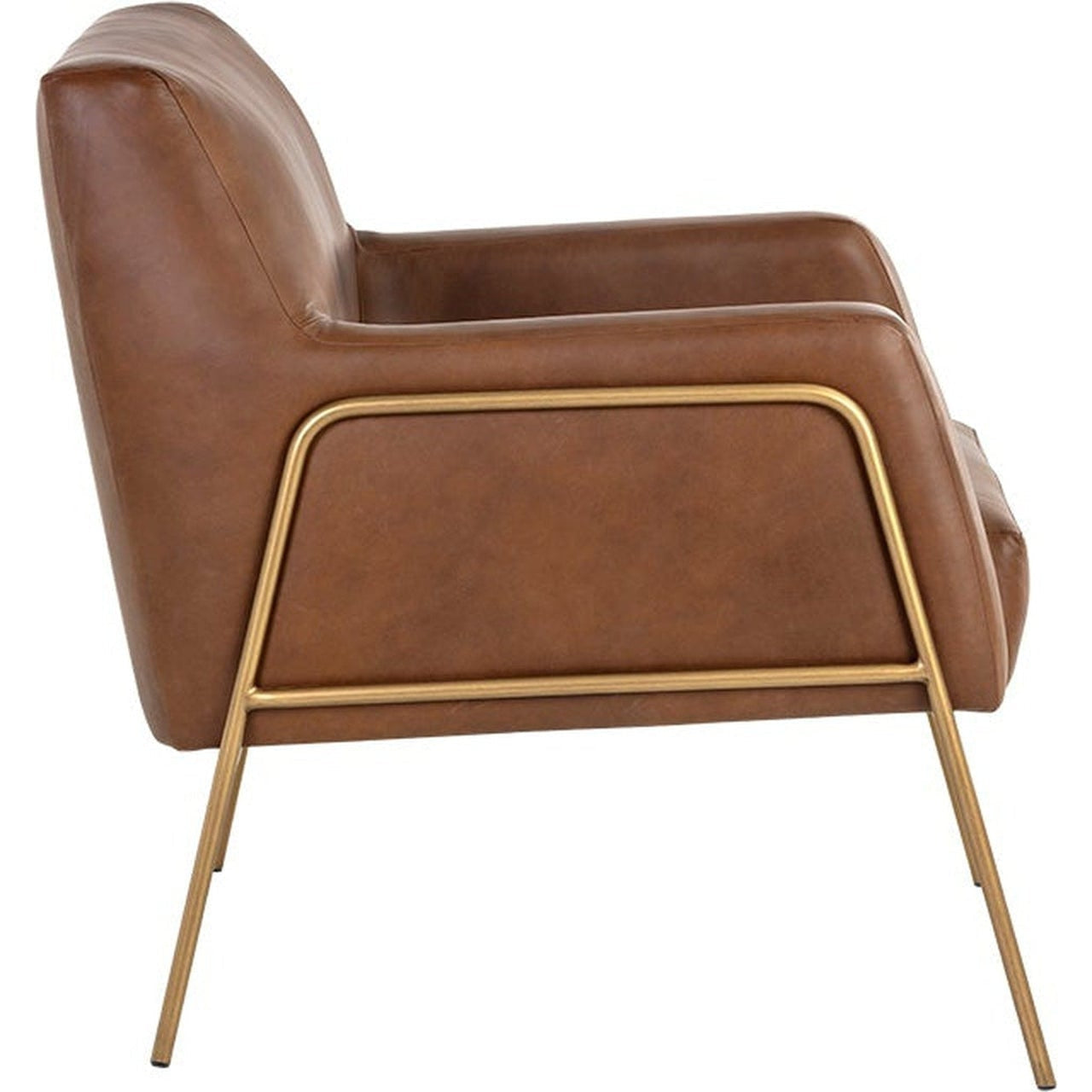 Sunpan Cybil Lounge Chair - Vintage Caramel Leather