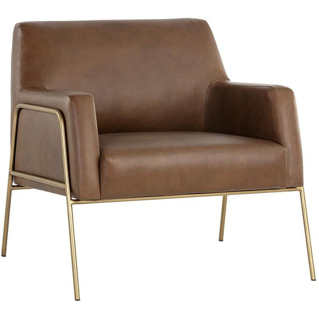 Sunpan Cybil Lounge Chair - Vintage Caramel Leather
