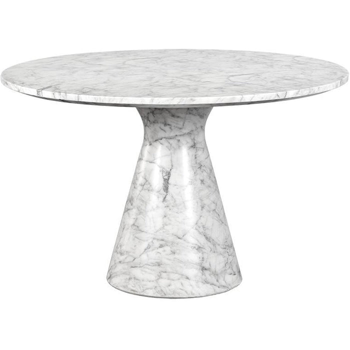 Sunpan Shelburne Dining Table Marble Look White - 47"