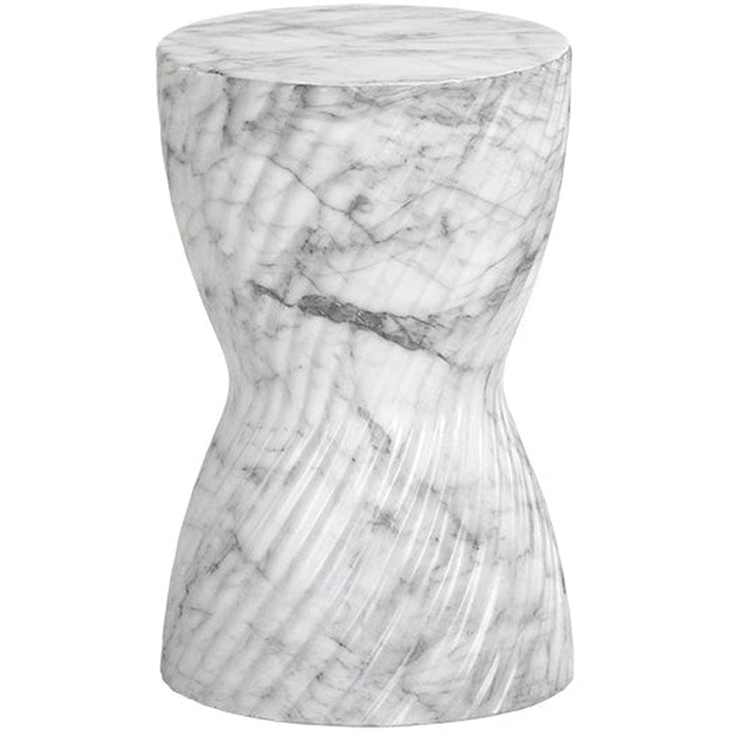 Sunpan Cara End Table Marble Look