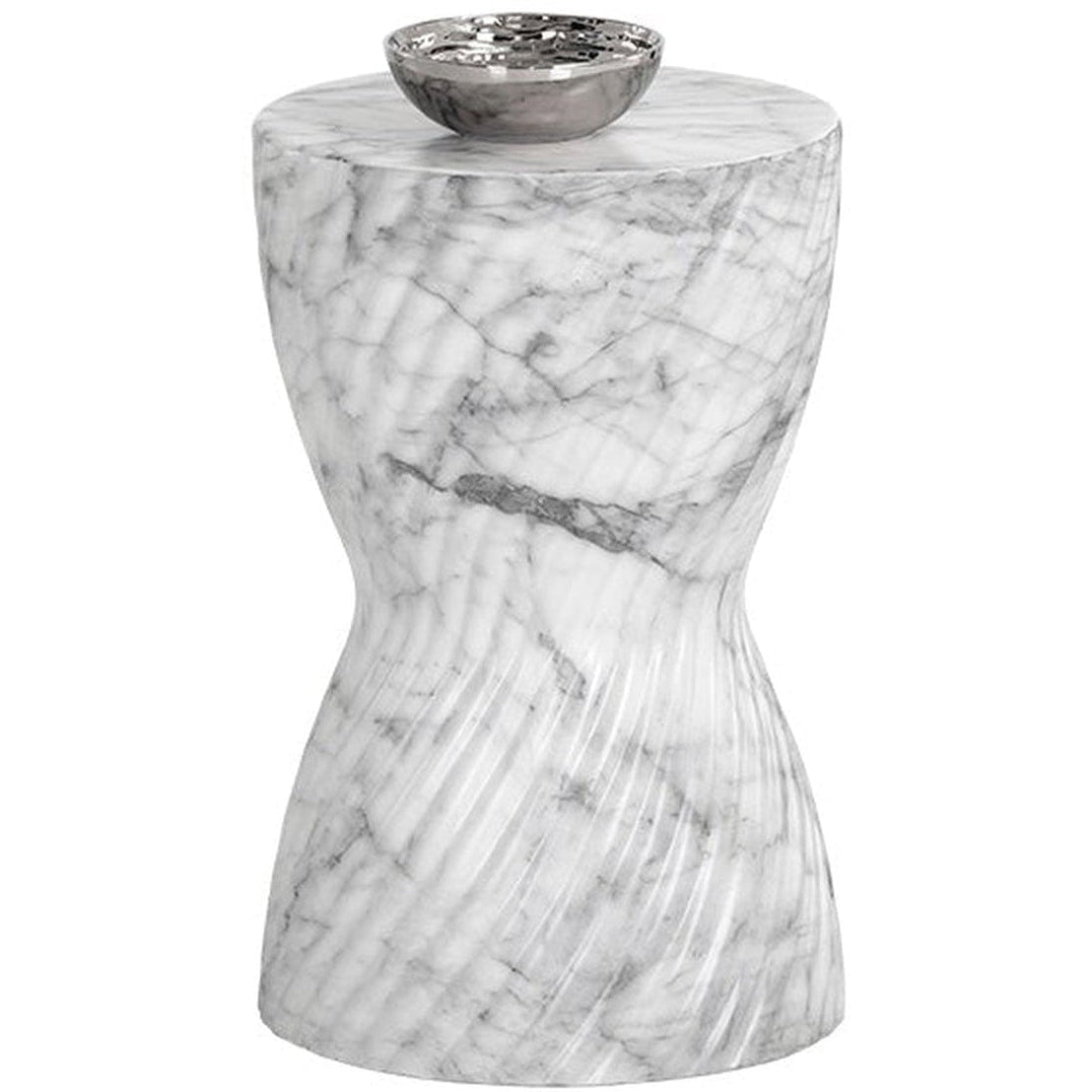 Sunpan Cara End Table Marble Look