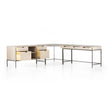 Four Hands Trey L-Shaped Desk System With Filing Credenza
