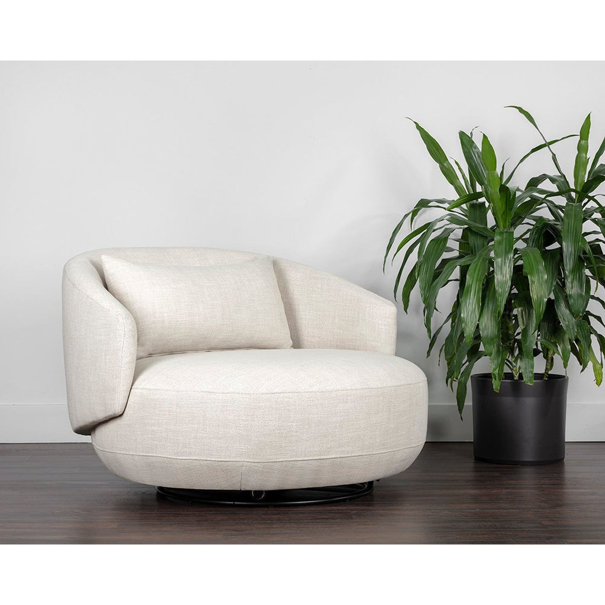 Sunpan Walsh Swivel Lounge Chair - Effie Linen