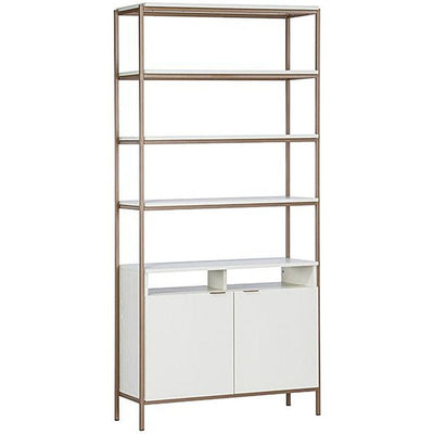 Sunpan Ambrose Modular Bookcase Champagne Gold Cream